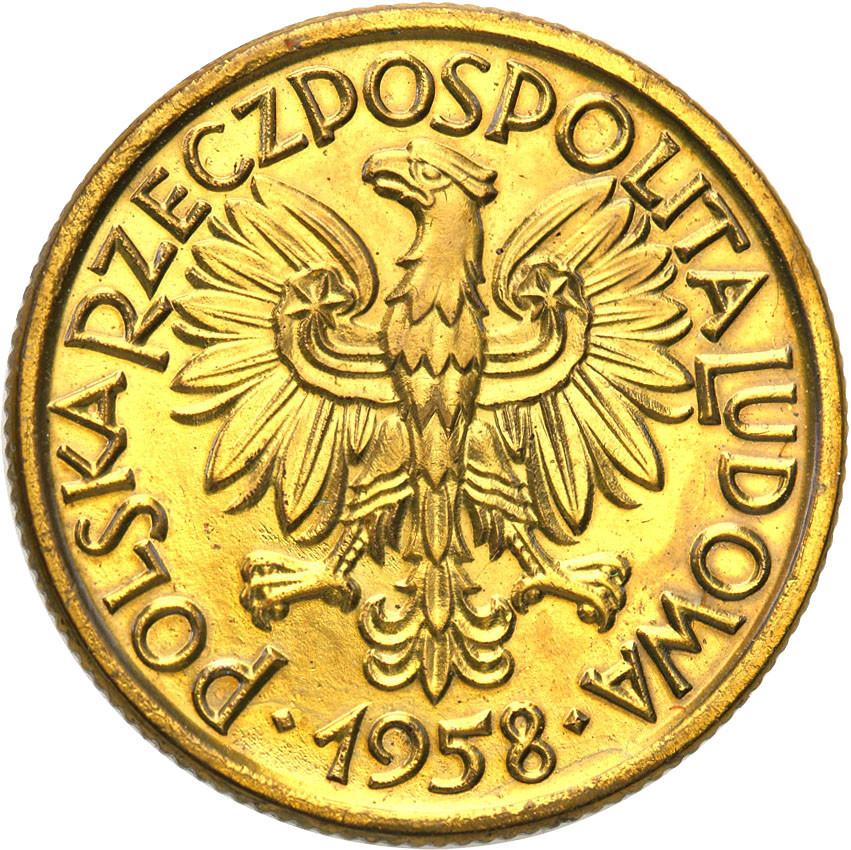 PRL. PRÓBA mosiądz 2 złote 1958 Jagody